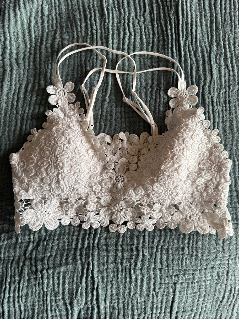 Lace Floral Bralette in Ivory